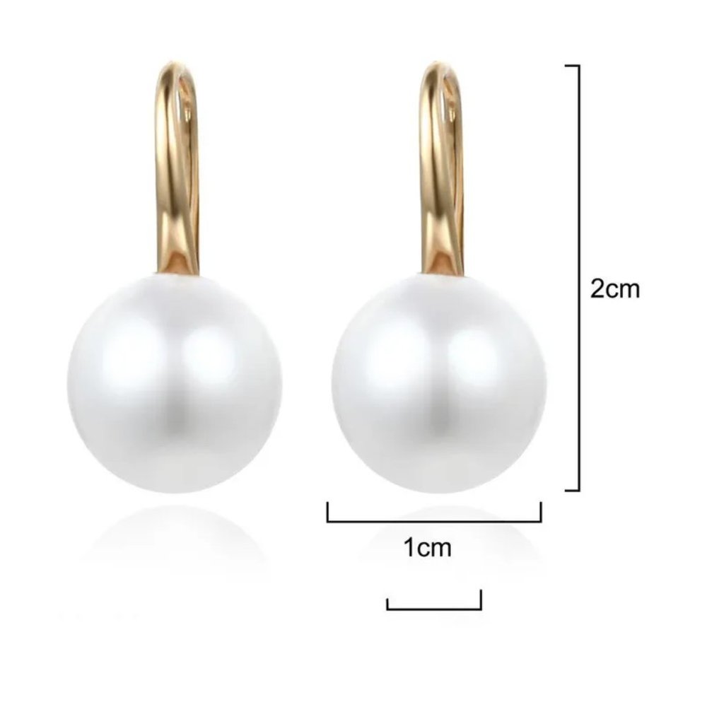 Classic White Pearl & Silver Pearlcore Hook Drop Earrings NEW - Picture 4 of 5